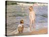 Afternoon Sun, Valencia Beach, 1910-Joaqu?n Sorolla y Bastida-Stretched Canvas