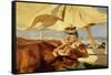 Afternoon sun, Valencia Beach, oil on canvas, 1910, Private Colection. 100x 110 cm.-Joaquin Sorolla-Framed Stretched Canvas