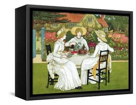 Afternoon Tea, 1886-Catherine Greenaway-Framed Stretched Canvas