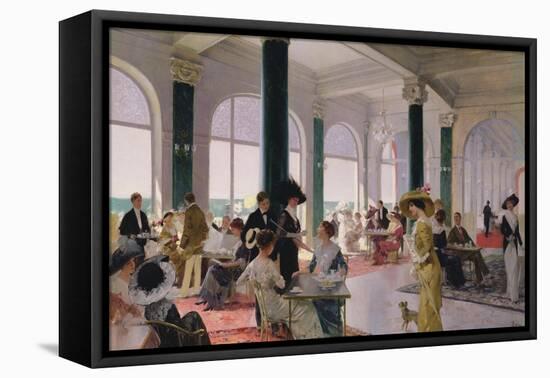 Afternoon Tea, C.1910-Rene Lelong-Framed Stretched Canvas