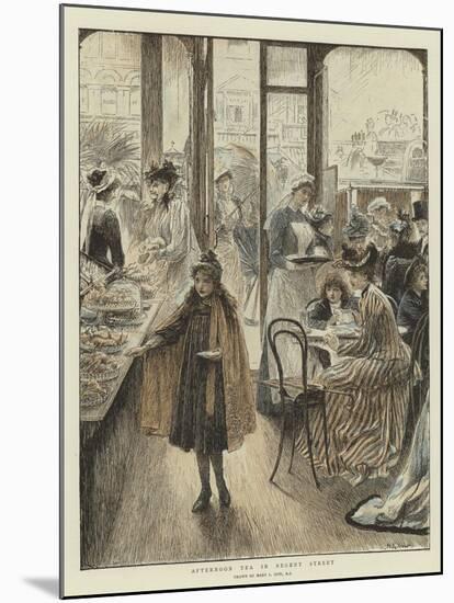 Afternoon Tea in Regent Street-Mary L. Gow-Mounted Giclee Print