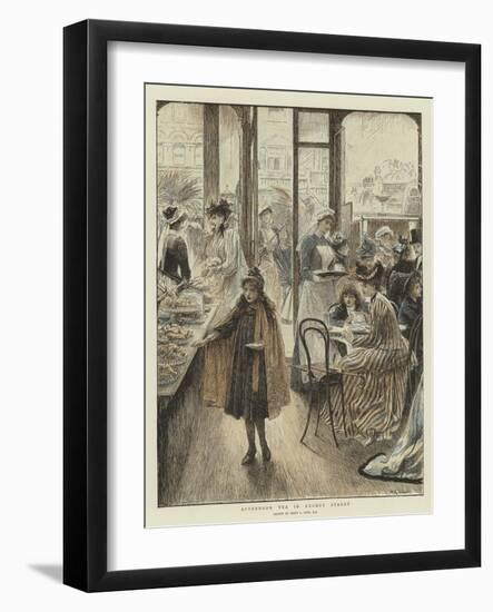 Afternoon Tea in Regent Street-Mary L. Gow-Framed Giclee Print