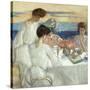Afternoon Tea on the Terrace-Frederick Carl Frieseke-Stretched Canvas