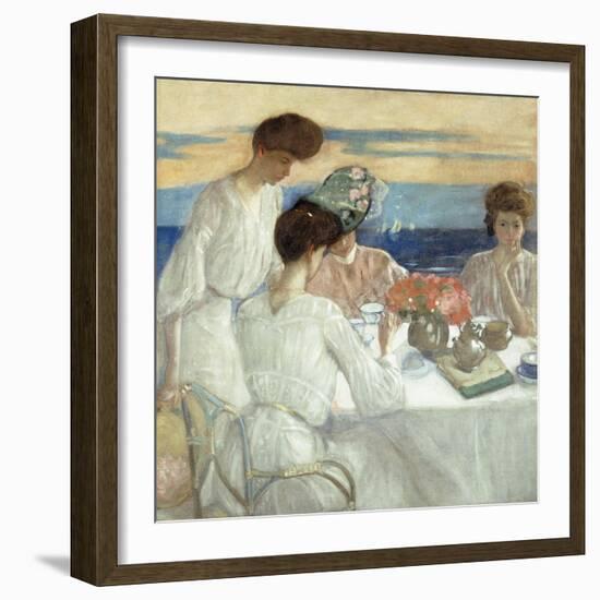 Afternoon Tea on the Terrace-Frederick Carl Frieseke-Framed Giclee Print