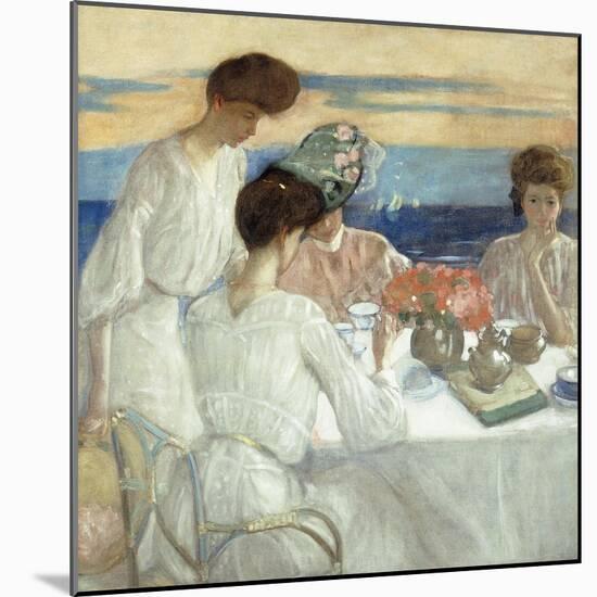 Afternoon Tea on the Terrace-Frederick Carl Frieseke-Mounted Giclee Print