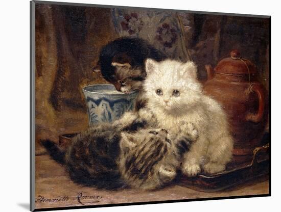 Afternoon Tea-Henriette Ronner-Knip-Mounted Giclee Print