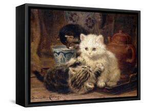 Afternoon Tea-Henriette Ronner-Knip-Framed Stretched Canvas