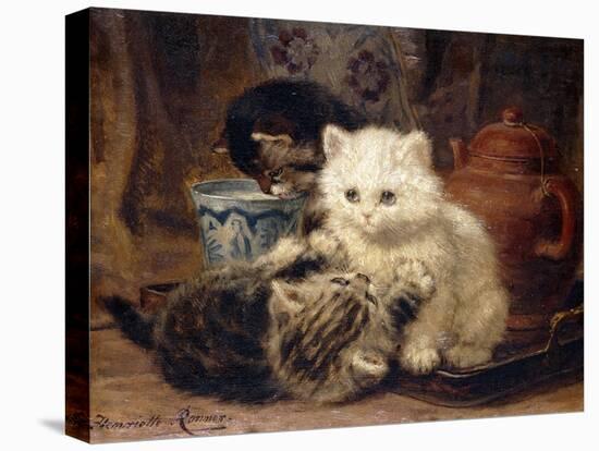 Afternoon Tea-Henriette Ronner-Knip-Stretched Canvas