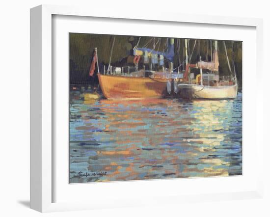 Afternoon Yacht Reflections-Jennifer Wright-Framed Giclee Print