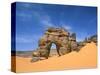 Afzgar Arch, Akakus, Sahara Desert, Fezzan, Libya, North Africa, Africa-Sergio Pitamitz-Stretched Canvas