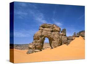 Afzgar Arch, Akakus, Sahara Desert, Fezzan, Libya, North Africa, Africa-Sergio Pitamitz-Stretched Canvas