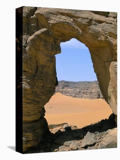 Afzgar Arch, Akakus, Sahara Desert, Fezzan, Libya, North Africa, Africa-Sergio Pitamitz-Stretched Canvas