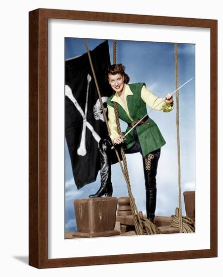 AGAINST ALL FLAGS, Maureen O'Hara, 1952-null-Framed Photo