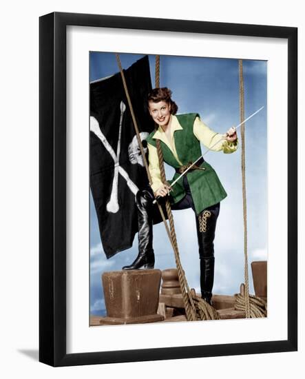 AGAINST ALL FLAGS, Maureen O'Hara, 1952-null-Framed Photo