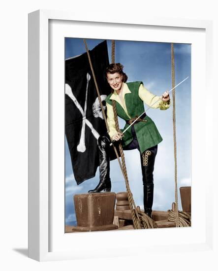 AGAINST ALL FLAGS, Maureen O'Hara, 1952-null-Framed Photo