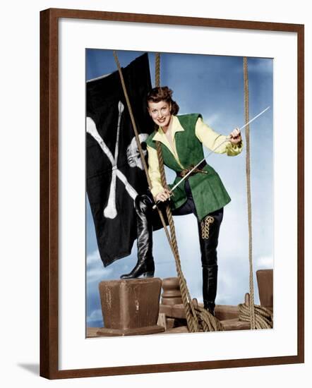 AGAINST ALL FLAGS, Maureen O'Hara, 1952-null-Framed Photo