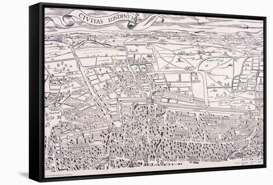 Agas' Map of London, C1561-null-Framed Stretched Canvas