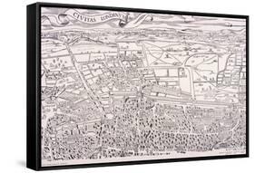 Agas' Map of London, C1561-null-Framed Stretched Canvas