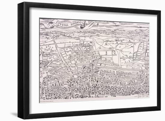 Agas' Map of London, C1561-null-Framed Giclee Print