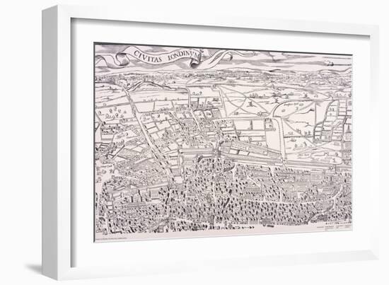 Agas' Map of London, C1561-null-Framed Giclee Print