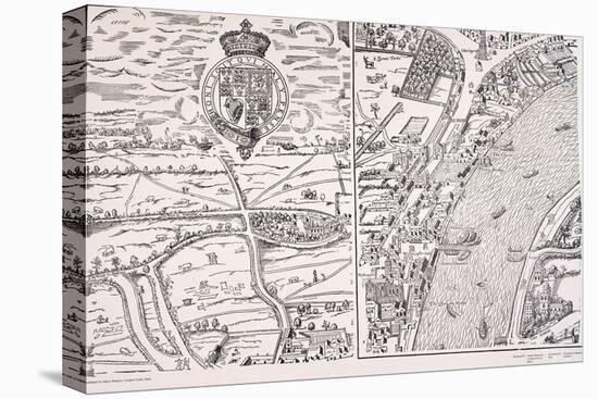 Agas' Map of London, C1561-null-Stretched Canvas