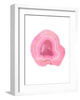 Agate Slice-Peach & Gold-Framed Art Print