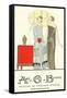 AGB French Fashion Illustration-null-Framed Stretched Canvas