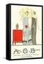 AGB French Fashion Illustration-null-Framed Stretched Canvas