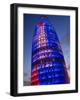 Agbar Tower, 142M Skyscraper by Architect Jean Nouve, Glorias Square, Barcelona, Spain-Carlos Sanchez Pereyra-Framed Photographic Print