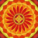 Red Mandala-AGCuesta-Framed Stretched Canvas