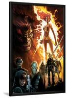 Age of Apocalypse No.1 Cover: Phoenix Standing and Flaming, with Wolverine and Others-Humberto Ramos-Lamina Framed Poster