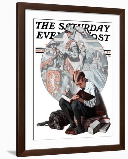 "Age of Romance" Saturday Evening Post Cover, November 10,1923-Norman Rockwell-Framed Giclee Print