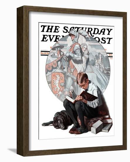 "Age of Romance" Saturday Evening Post Cover, November 10,1923-Norman Rockwell-Framed Giclee Print