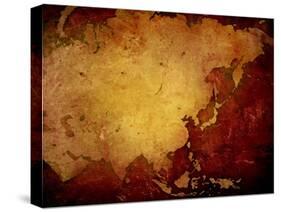 Aged Asia Map-Vintage Artwork-ilolab-Stretched Canvas