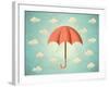 Aged Card with Umbrella-Swill Klitch-Framed Art Print