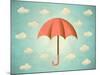 Aged Card with Umbrella-Swill Klitch-Mounted Art Print