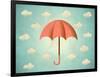 Aged Card with Umbrella-Swill Klitch-Framed Art Print