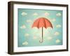 Aged Card with Umbrella-Swill Klitch-Framed Art Print