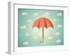 Aged Card with Umbrella-Swill Klitch-Framed Art Print