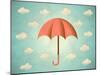 Aged Card with Umbrella-Swill Klitch-Mounted Art Print