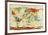 Aged Map Board-null-Framed Premium Giclee Print