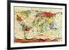 Aged Map Board-null-Framed Art Print