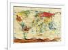 Aged Map Board-null-Framed Art Print