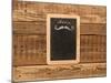 Aged Menu Blackboard Hanging on Wooden Wall-inxti-Mounted Photographic Print