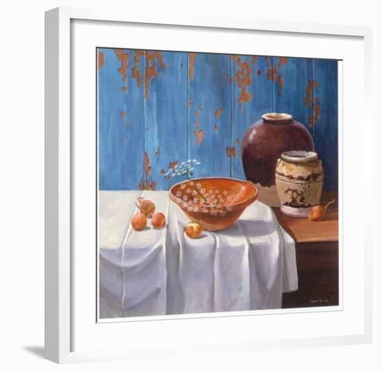 Aged Pots with Onions-Karin Valk-Framed Art Print