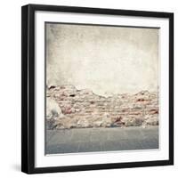 Aged Street Wall Background, Texture-donatas1205-Framed Art Print