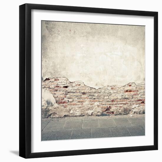 Aged Street Wall Background, Texture-donatas1205-Framed Art Print