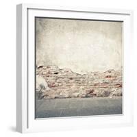 Aged Street Wall Background, Texture-donatas1205-Framed Art Print