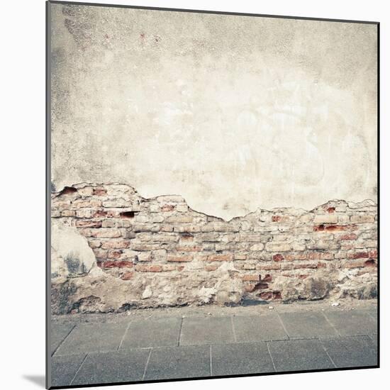Aged Street Wall Background, Texture-donatas1205-Mounted Art Print