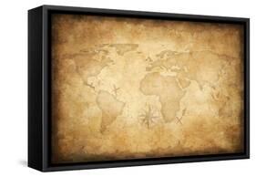 Aged Treasure Map Background-Andrey_Kuzmin-Framed Stretched Canvas